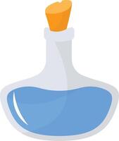 Magic Bottle Potion with Liquid. Isolated on White Background. Illustration in Cartoon Design Concept. vector