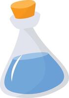 Magic Bottle Potion with Liquid. Isolated on White Background. Illustration in Cartoon Design Concept. vector