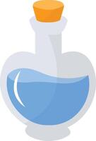 Magic Bottle Potion with Liquid. Isolated on White Background. Illustration in Cartoon Design Concept. vector
