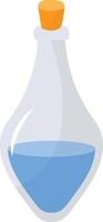 Magic Bottle Potion with Liquid. Isolated on White Background. Illustration in Cartoon Design Concept. vector