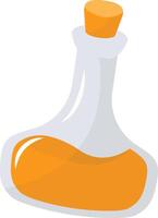 Magic Bottle Potion with Liquid. Isolated on White Background. Illustration in Cartoon Design Concept. vector