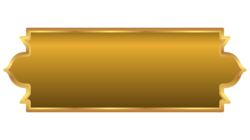 Luxury golden set arabic islamic banner title frame text box in transparent background png