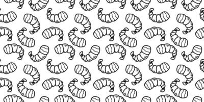 tempura fried shrimp seamless pattern. crispy shrimp tempura pattern background. Doodle Tempura Shrimp Pattern Background. fried shrimp pattern. vector