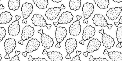 fried chicken seamless pattern background. doodle fried chicken pattern background. Fried chicken doodle pattern. fast food background. Chicken leg seamless pattern. Chicken drumstick pattern vector
