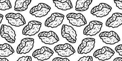 sushi pattern background. Seamless sushi pattern. Japanese food seamless pattern. sushi doodle illustration. Japanese rice balls seamless pattern background. vector