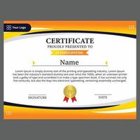 modern certificate template with gradient colors for participation vector