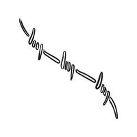 Barbed wire. Hand drawn illustration design template. Informal subculture, freak. sketch drawing. Nostalgia for 2000s. y2k Tattoo. vector