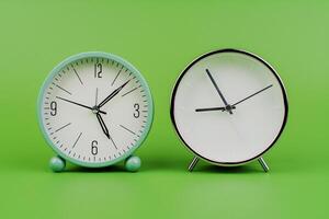 Alarm clock. Studio photo, time concept and working with precious time. photo