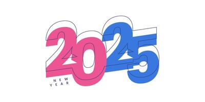 Happy new year 2025 with typography number design. 35259765