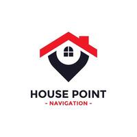 House point logo . Pin icon with home combination. Creative gps map point location symbol concept. vector