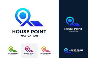 House point logo . Pin icon with home combination. Creative gps map point location symbol concept. vector