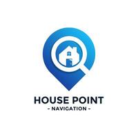 House point logo . Pin icon with home combination. Creative gps map point location symbol concept. vector