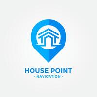 House point logo . Pin icon with home combination. Creative gps map point location symbol concept. vector