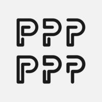Set of Letter P logo , icon design template elements vector