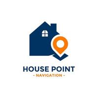 House point logo . Pin icon with home combination. Creative gps map point location symbol concept. vector