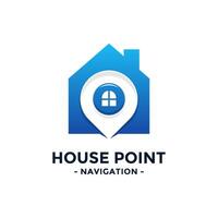House point logo . Pin icon with home combination. Creative gps map point location symbol concept. vector