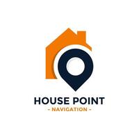 House point logo . Pin icon with home combination. Creative gps map point location symbol concept. vector