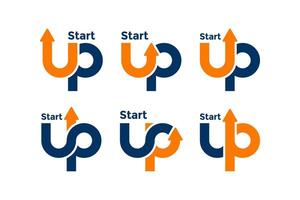 UP Logo Template Design Concept. Letter U and P logo with arrow combination. vector