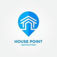 House point logo . Pin icon with home combination. Creative gps map point location symbol concept. vector