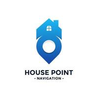 House point logo . Pin icon with home combination. Creative gps map point location symbol concept. vector