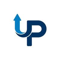UP Logo Template Design Concept. Letter U and P logo with arrow combination. vector