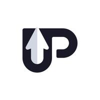 UP Logo Template Design Concept. Letter U and P logo with arrow combination. vector