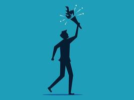 a man holding a torch with a firework vector