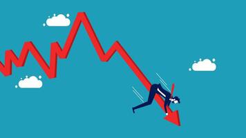 a man falling down an arrow chart vector