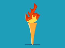 a burning torch on a blue background vector