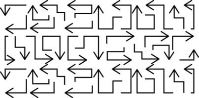 Abstract set of way direction arrow. Collection of way sign, Road navigation arrows, direction mark, crossroad symbol, arrow set illustration vector