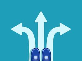 a pair of blue shoes on a blue background with arrows pointing in different directions vector