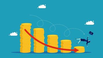 businesswoman climbing up a stack of coins with an arrow pointing up vector