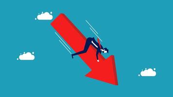 a man falling down an arrow chart vector