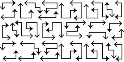 Abstract set of way direction arrow. Collection of way sign, Road navigation arrows, direction mark, crossroad symbol, arrow set illustration vector