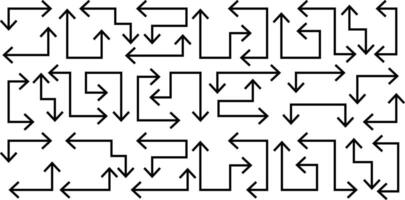 Abstract set of way direction arrow. Collection of way sign, Road navigation arrows, direction mark, crossroad symbol, arrow set illustration vector