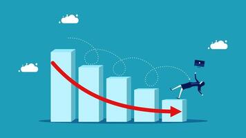 businessman climbing up the bar chart with arrow pointing upward vector