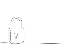 a line drawing of a padlock with a key vector