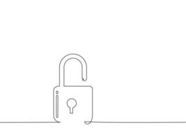 a line drawing of a padlock with a key vector