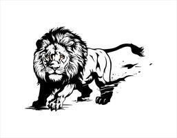 Silhouette of Courage, Brave and Power Lion vector