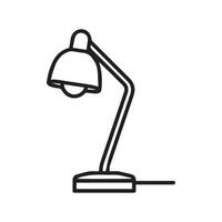 Table lamp light icon outline bright bulb design. vector