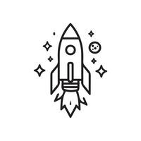 Spaceship icon set design symbol of science and technology. vector