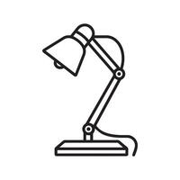 Table lamp light icon outline bright bulb design. vector