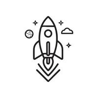 Spaceship icon set design symbol of science and technology. vector