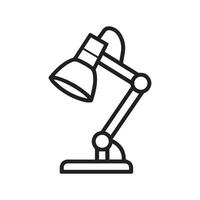 Table lamp light icon outline bright bulb design. vector