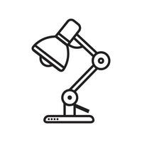 Table lamp light icon outline bright bulb design. vector