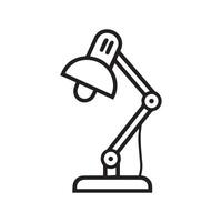 Table lamp light icon outline bright bulb design. vector