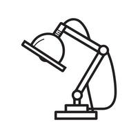 Table lamp light icon outline bright bulb design. vector