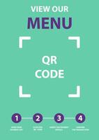 View our menu, use smartphone for scan qr code. web pay in restaurant, business app, qr code application for order food illustration vector