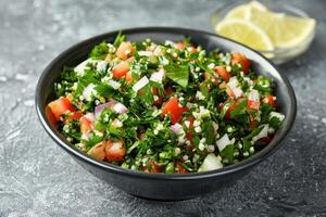Tabbouleh Salad with Parsley, Tomatoes, and Bulgur Wheat photo