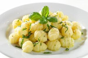 Gnocchi with Basil and Parmesan Cheese photo